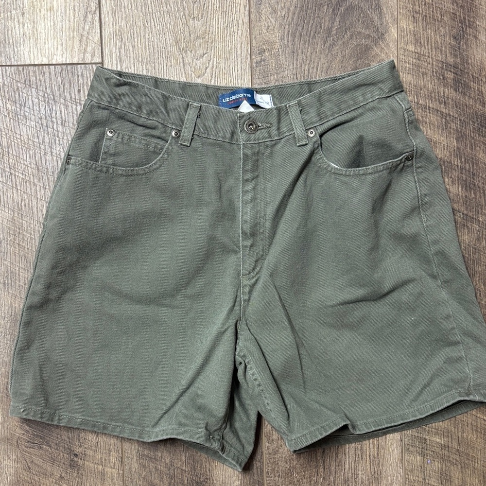 Liz Claiborne Women's High Waist Olive Shorts